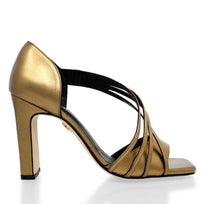 HADA 100 - Oro Viejo Regina Romero Zapato Sandalia Zapatilla Tacon Alto Para Dama en Piel