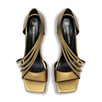 HADA 100 - Oro Viejo Regina Romero Zapato Sandalia Zapatilla Tacon Alto Para Dama en Piel