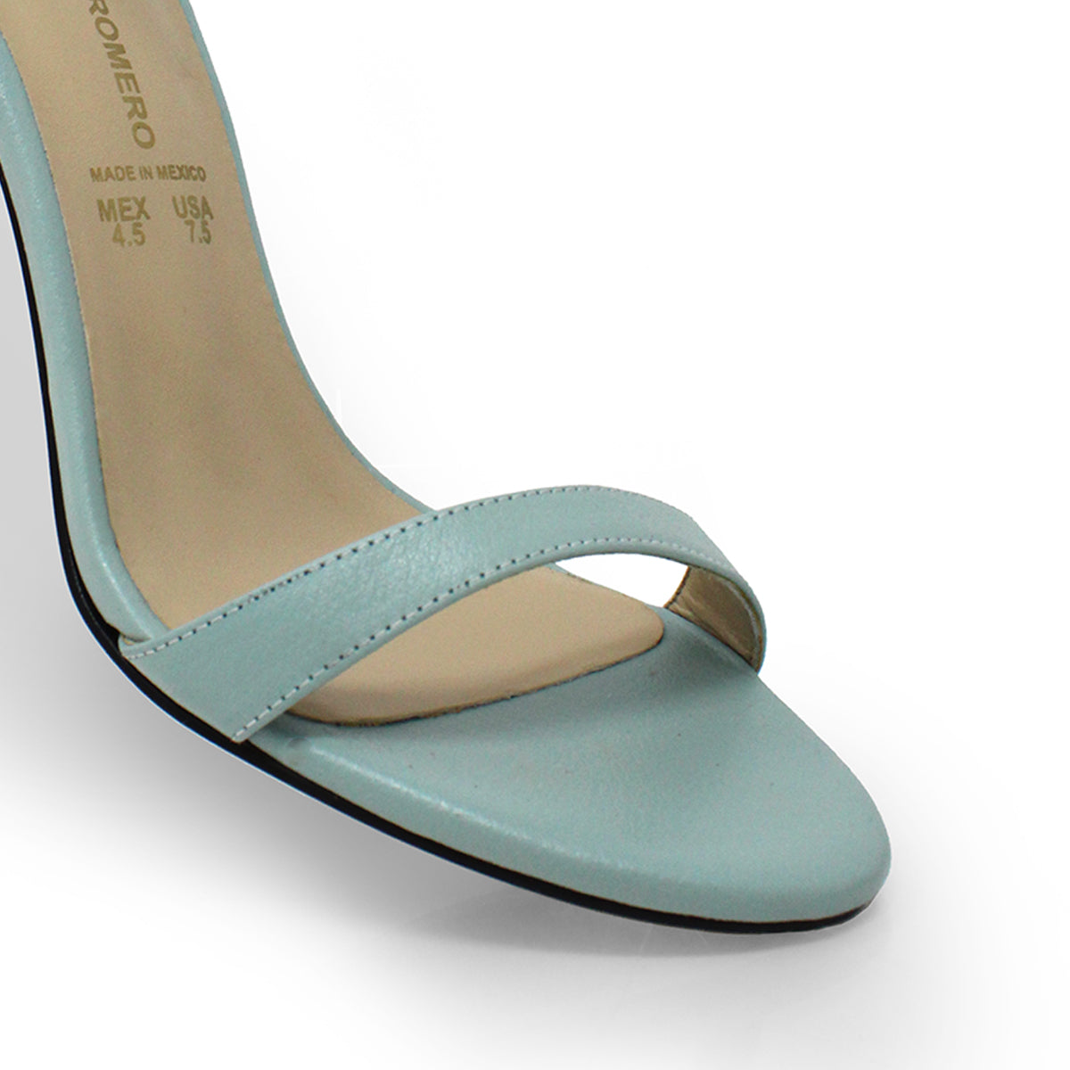 YVETTE 85 - Menta Regina Romero Zapato Sandalia Zapatilla Tacon Alto Para Dama en Piel