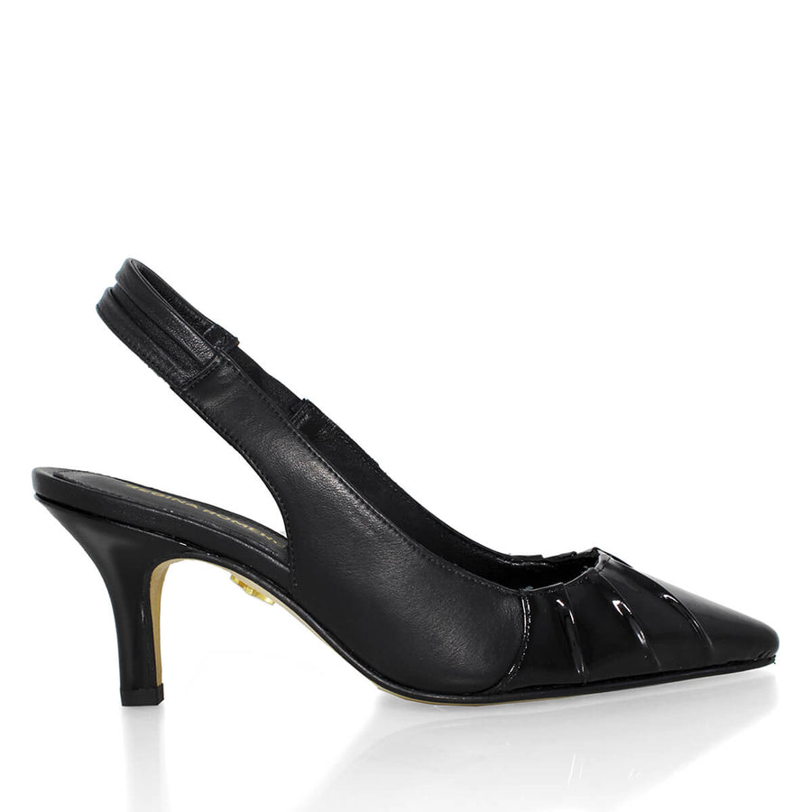 JONES 50 - Negro Regina Romero Zapato Zapatilla Tacon Bajo Para Dama en Piel