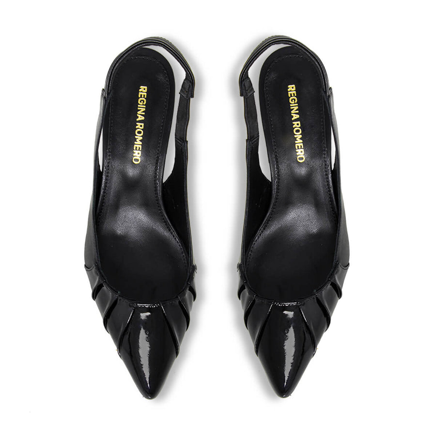 JONES 50 - Negro Regina Romero Zapato Zapatilla Tacon Bajo Para Dama en Piel