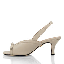 JORDAN 60 - Beige Regina Romero Zapato Sandalia Zapatilla Tacon Bajo Para Dama en Piel