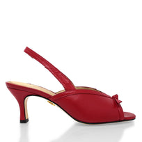 JORDAN 60 - Rojo Regina Romero Zapato Sandalia Zapatilla Tacon Bajo Para Dama en Piel