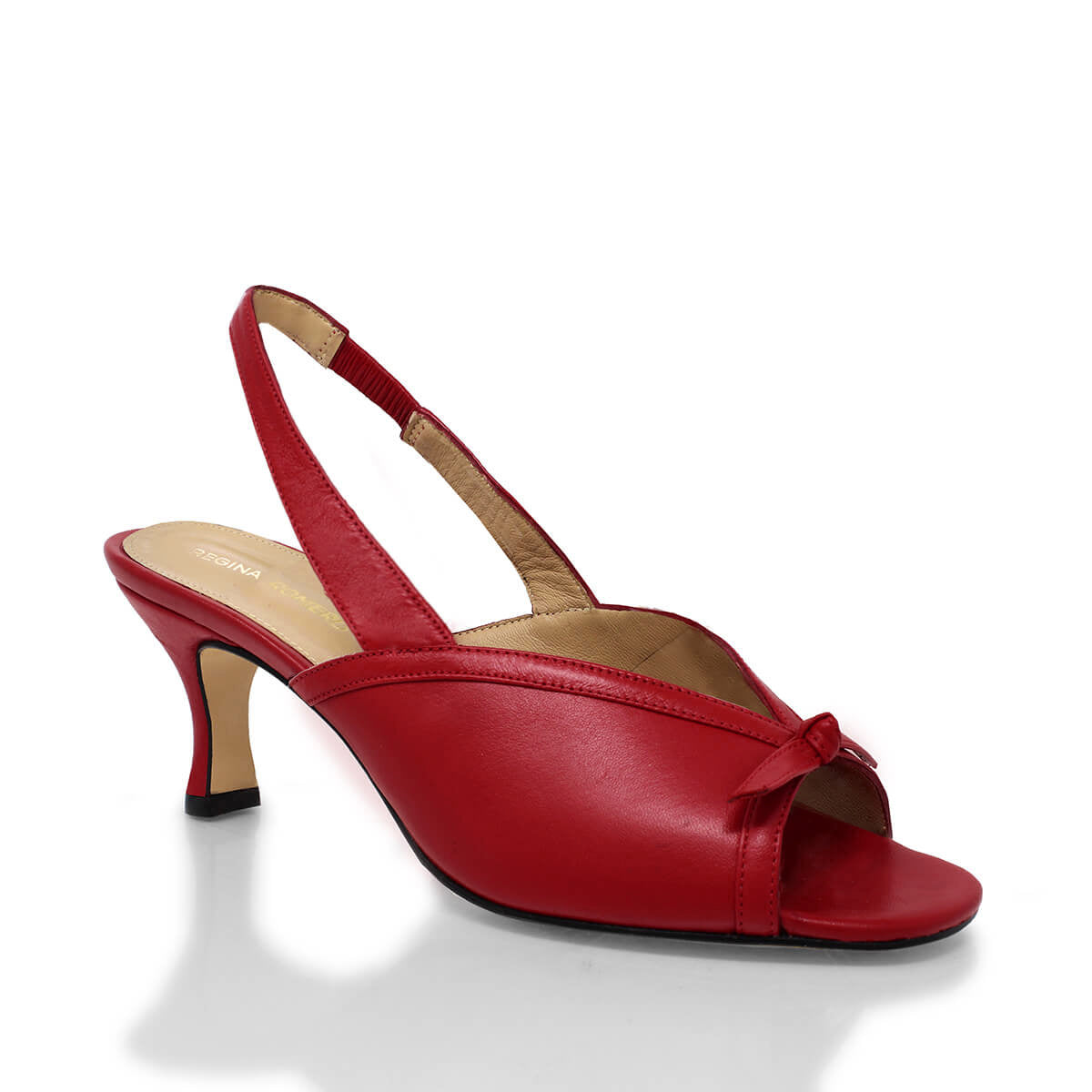 JORDAN 60 - Rojo Regina Romero Zapato Sandalia Zapatilla Tacon Bajo Para Dama en Piel