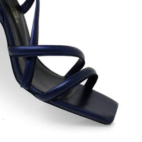 PIA 100 - Black and Stainless Steel Regina Romero High Heel Sandal Shoe for Lady in Leather