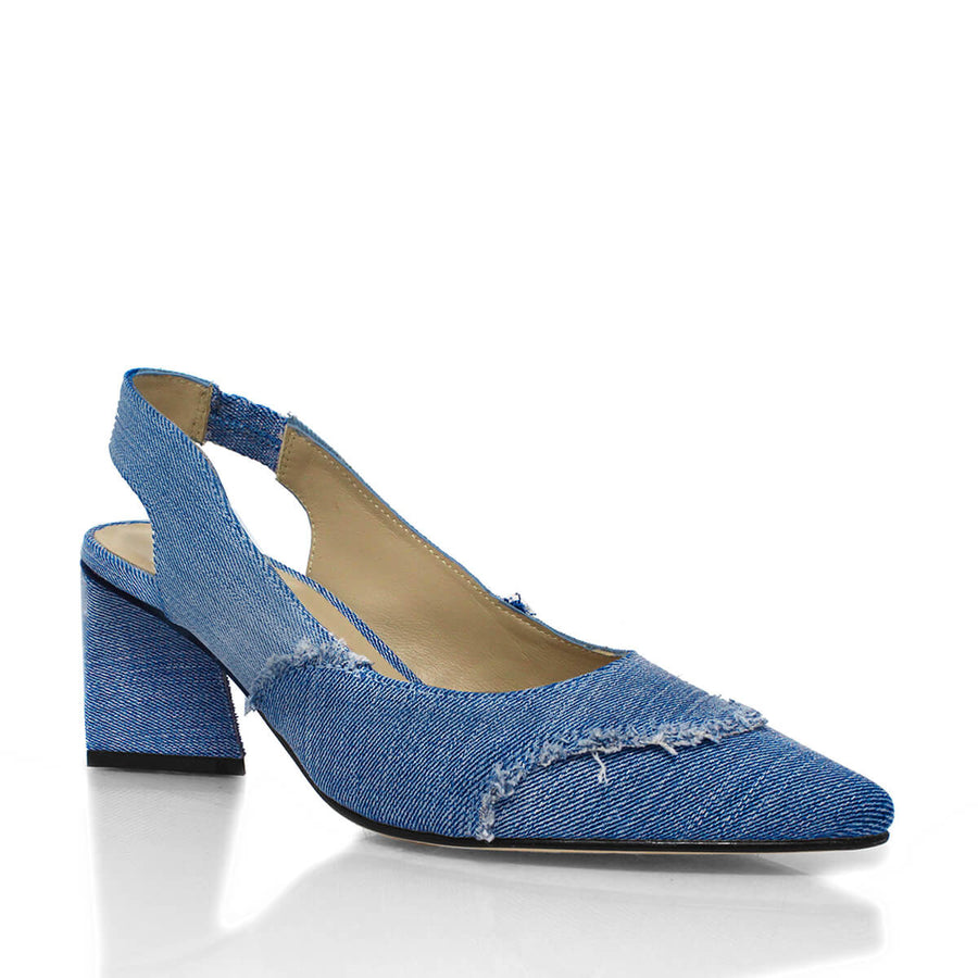 LIZZY 50 - Denim Regina Romero Zapato Zapatilla Tacon Bajo Para Dama