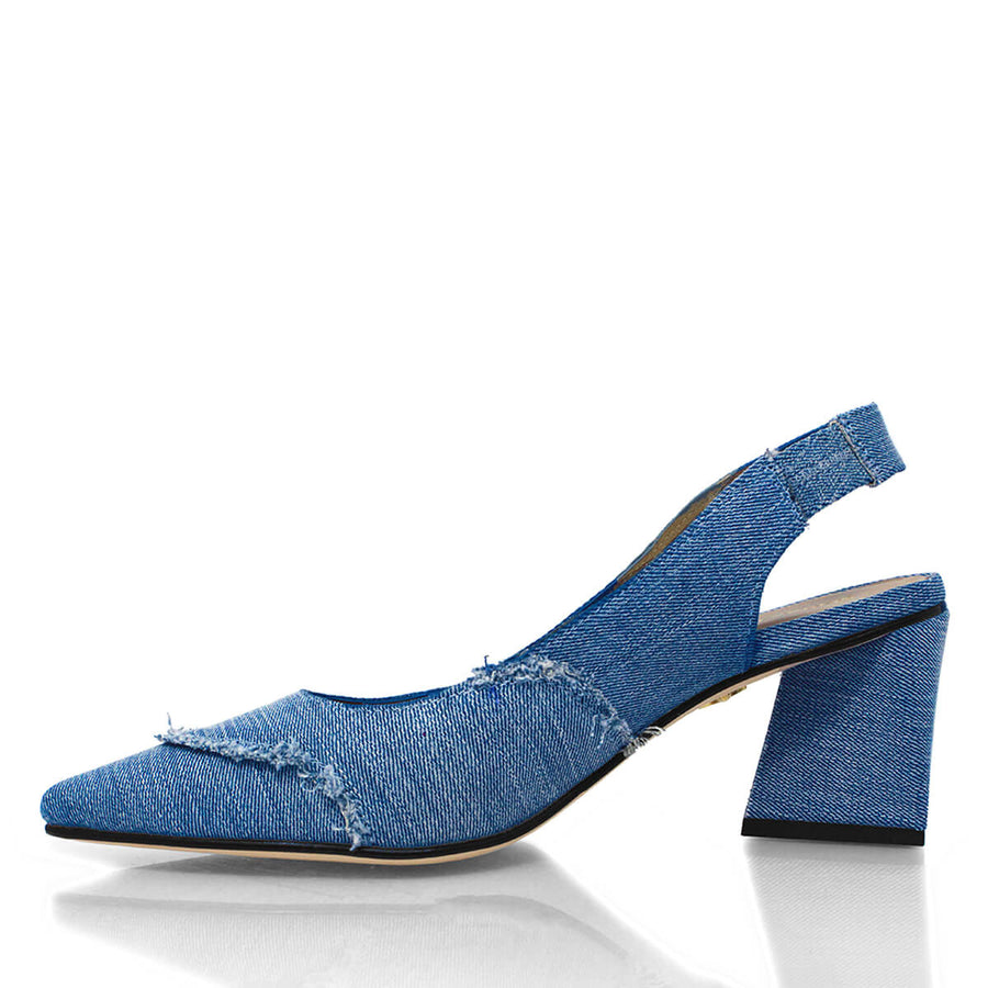 LIZZY 50 - Denim Regina Romero Zapato Zapatilla Tacon Bajo Para Dama