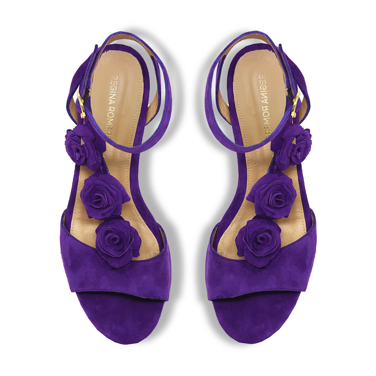MIRACLE 50 - Morado Regina Romero Zapato Sandalia Zapatilla Tacon Bajo Para Dama en Piel