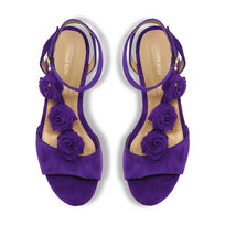 MIRACLE 50 - Morado Regina Romero Zapato Sandalia Zapatilla Tacon Bajo Para Dama en Piel
