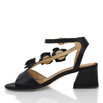 MIRACLE 50 - Negro Regina Romero Zapato Sandalia Zapatilla Tacon Bajo Para Dama en Piel