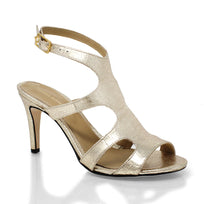 MILA 85 - Oro Regina Romero Zapato Sandalia Zapatilla Tacon Alto Para Dama en Piel