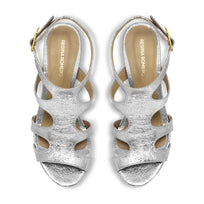 MILA 85 - Plata Regina Romero Zapato Sandalia Zapatilla Tacon Alto Para Dama en Piel