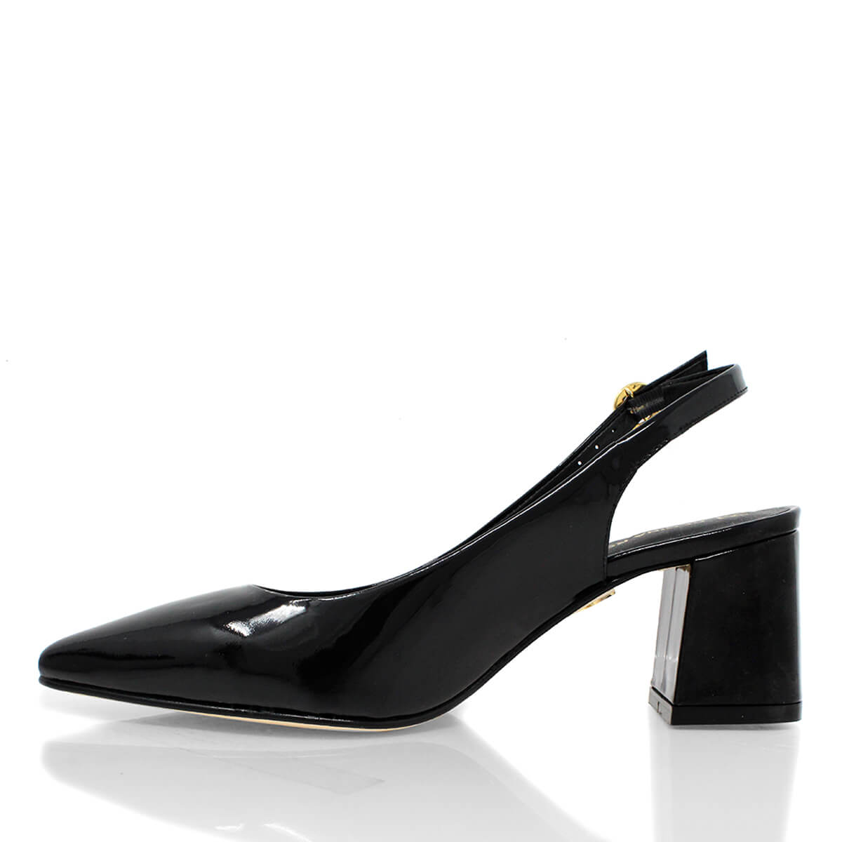 TANIA 50 - Charol Negro Regina Romero Zapato Zapatilla Tacon Bajo Para Dama en Piel