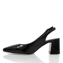 TANIA 50 - Charol Negro Regina Romero Zapato Zapatilla Tacon Bajo Para Dama en Piel
