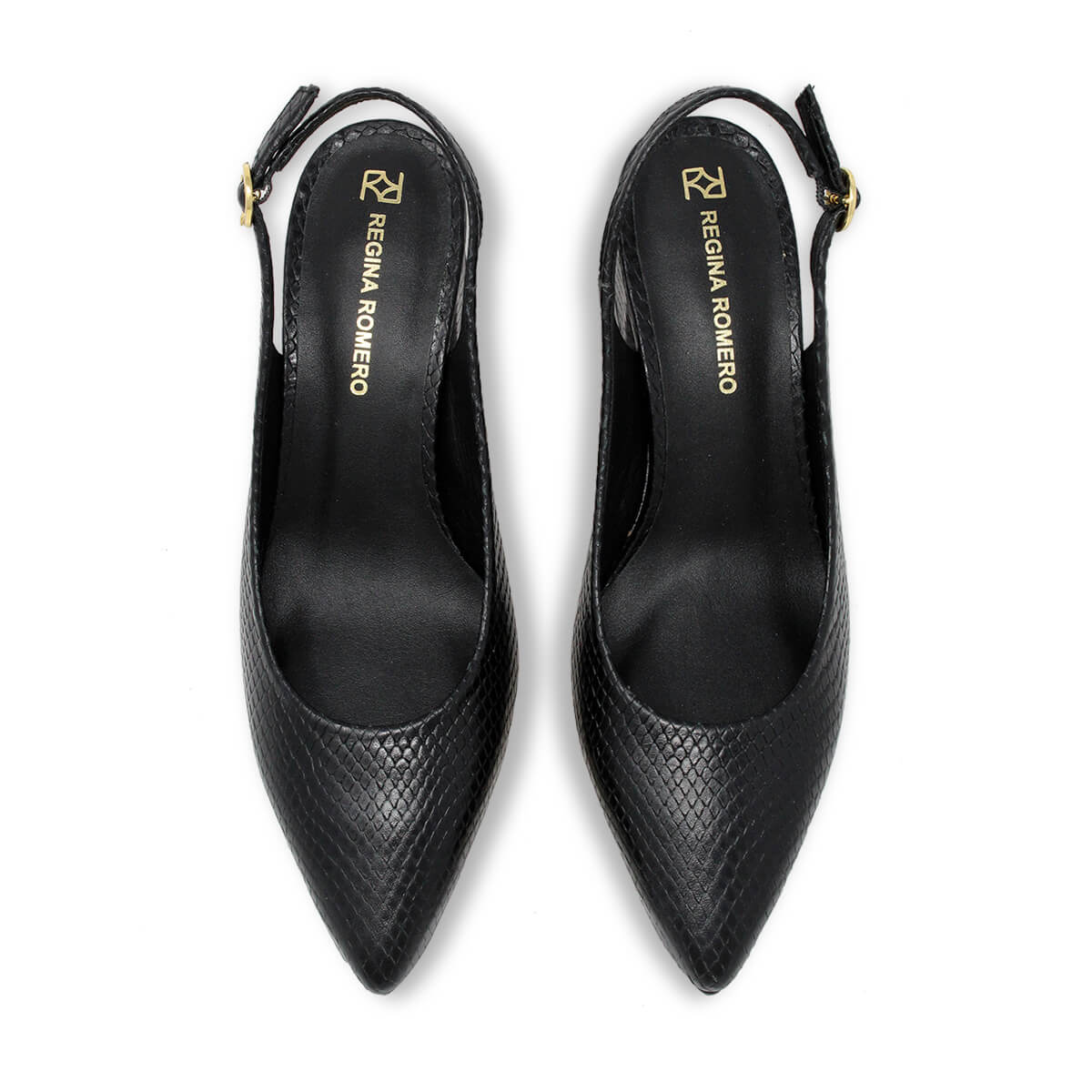 TANIA 50 - Negro Regina Romero Zapato Zapatilla Tacon Bajo Para Dama en Piel 2