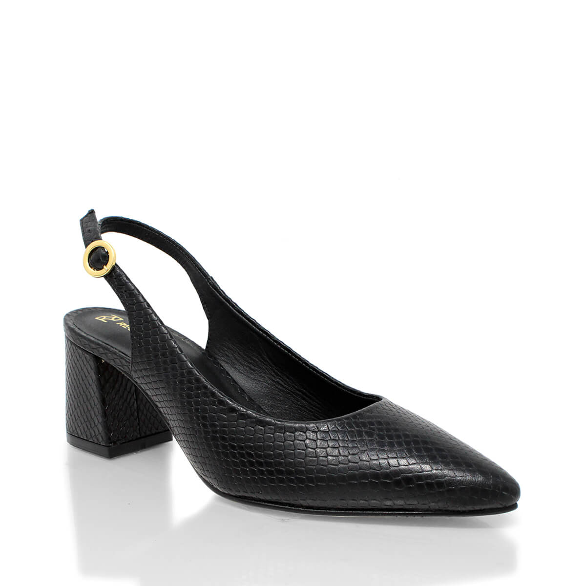 TANIA 50 - Negro Regina Romero Zapato Zapatilla Tacon Bajo Para Dama en Piel 2