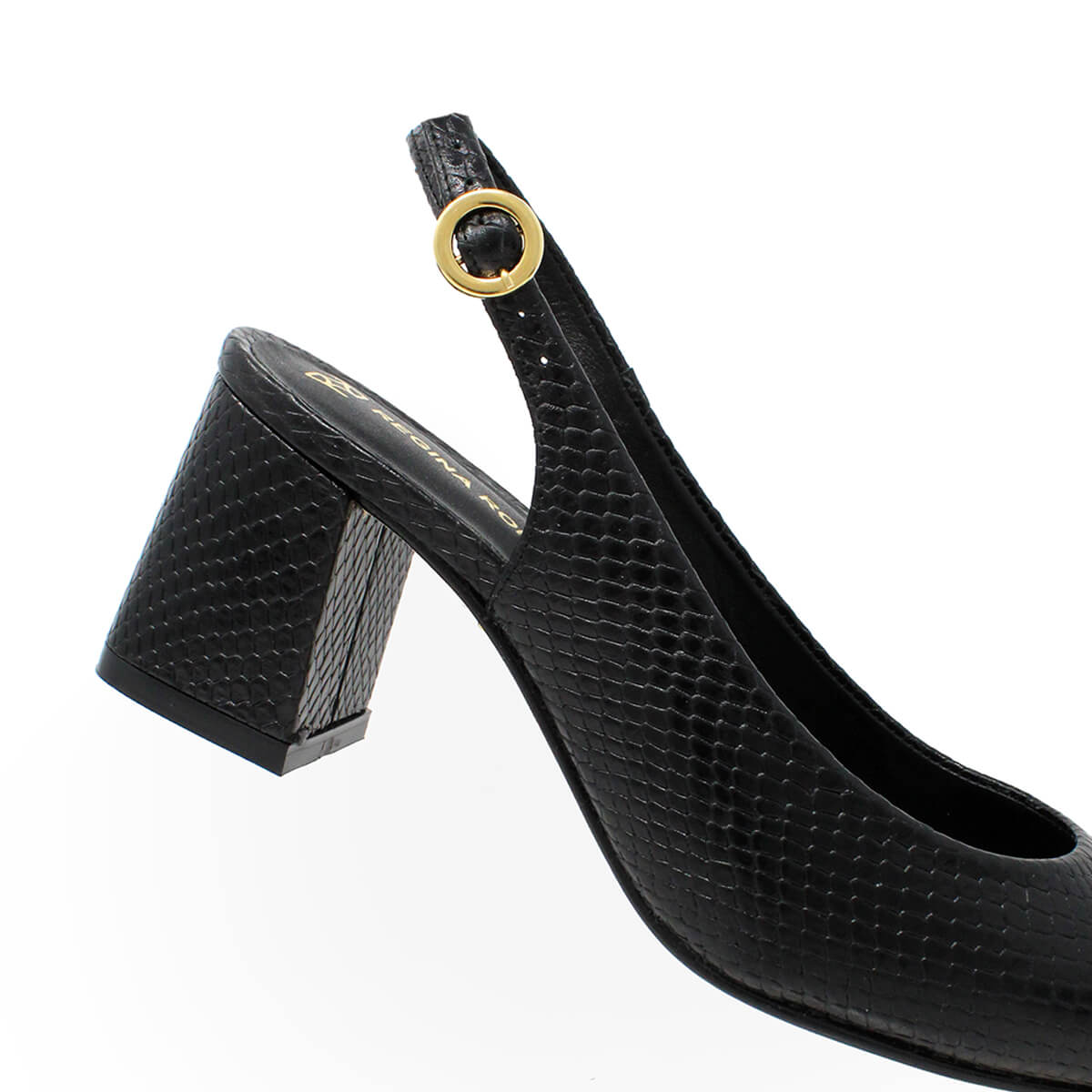TANIA 50 - Negro Regina Romero Zapato Zapatilla Tacon Bajo Para Dama en Piel 2
