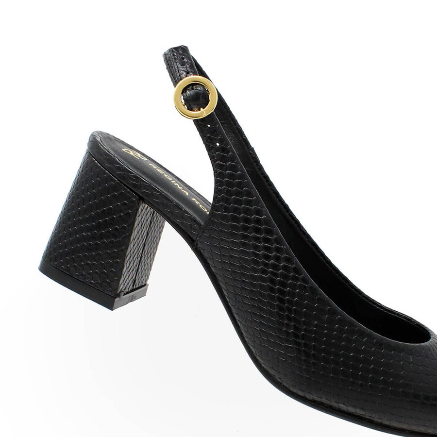 TANIA 50 - Negro Regina Romero Zapato Zapatilla Tacon Bajo Para Dama en Piel 2