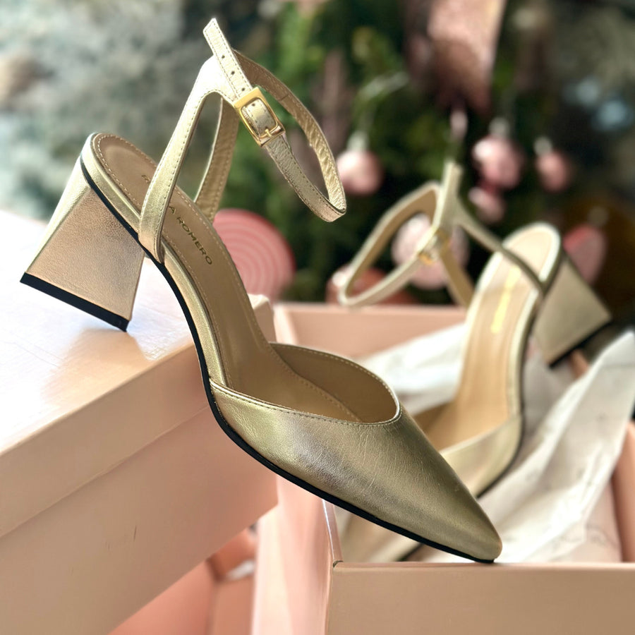 URSULA 50 - Seda Regina Romero Zapato Zapatilla Tacon Bajo Para Dama en Piel