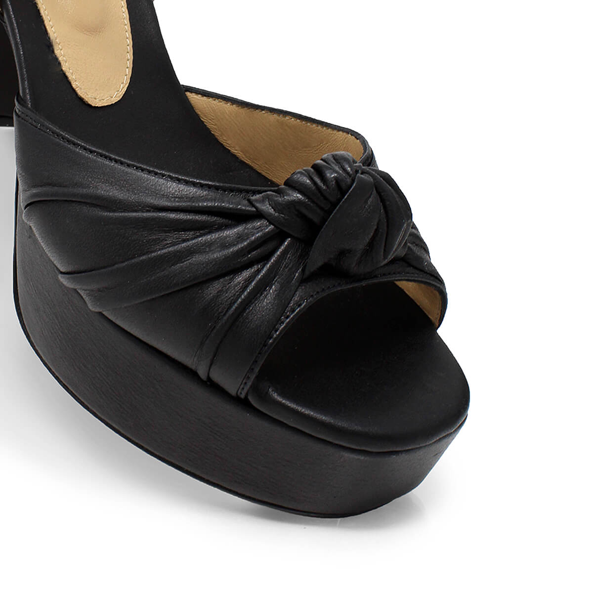 ALEKSANDRA 95 - Negro Regina Romero Zapato Sandalia Plataforma Tacon Alto Para Dama en Piel