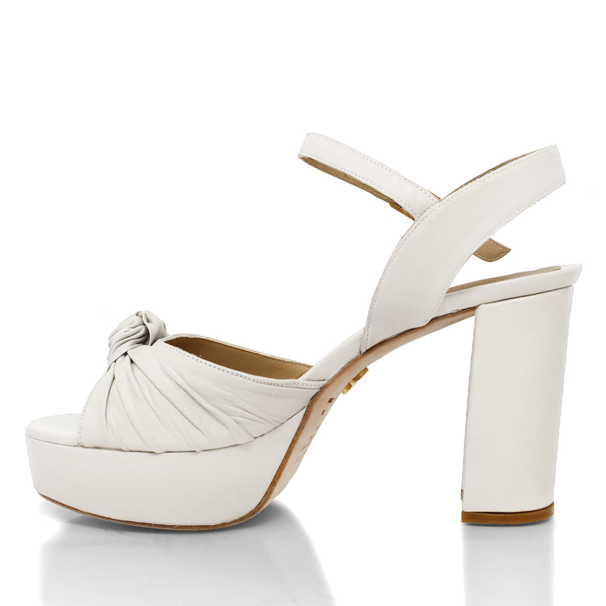 ALEKSANDRA 95 - Blanco Regina Romero Zapato Sandalia Plataforma Tacon Alto Para Dama en Piel