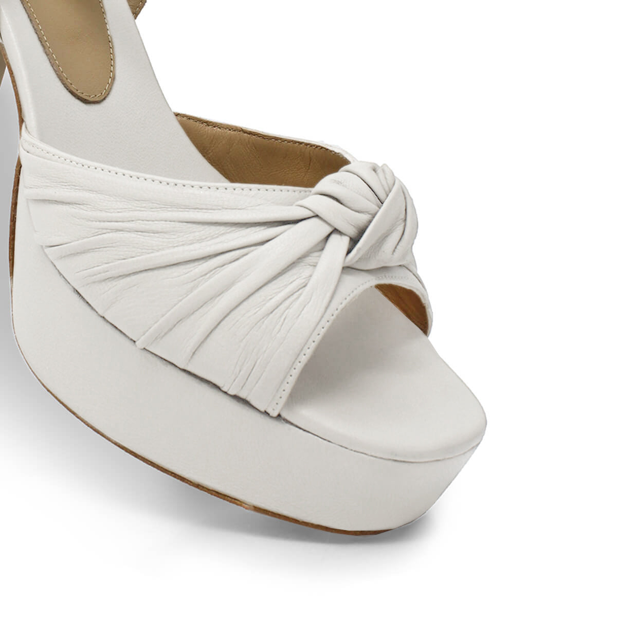 ALEKSANDRA 95 - Blanco Regina Romero Zapato Sandalia Plataforma Tacon Alto Para Dama en Piel