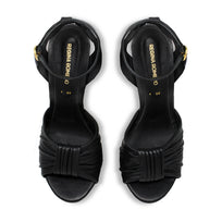 BERNADETTE 125 - Negro Regina Romero Zapato Sandalia Plataforma Tacon Alto Para Dama en Piel