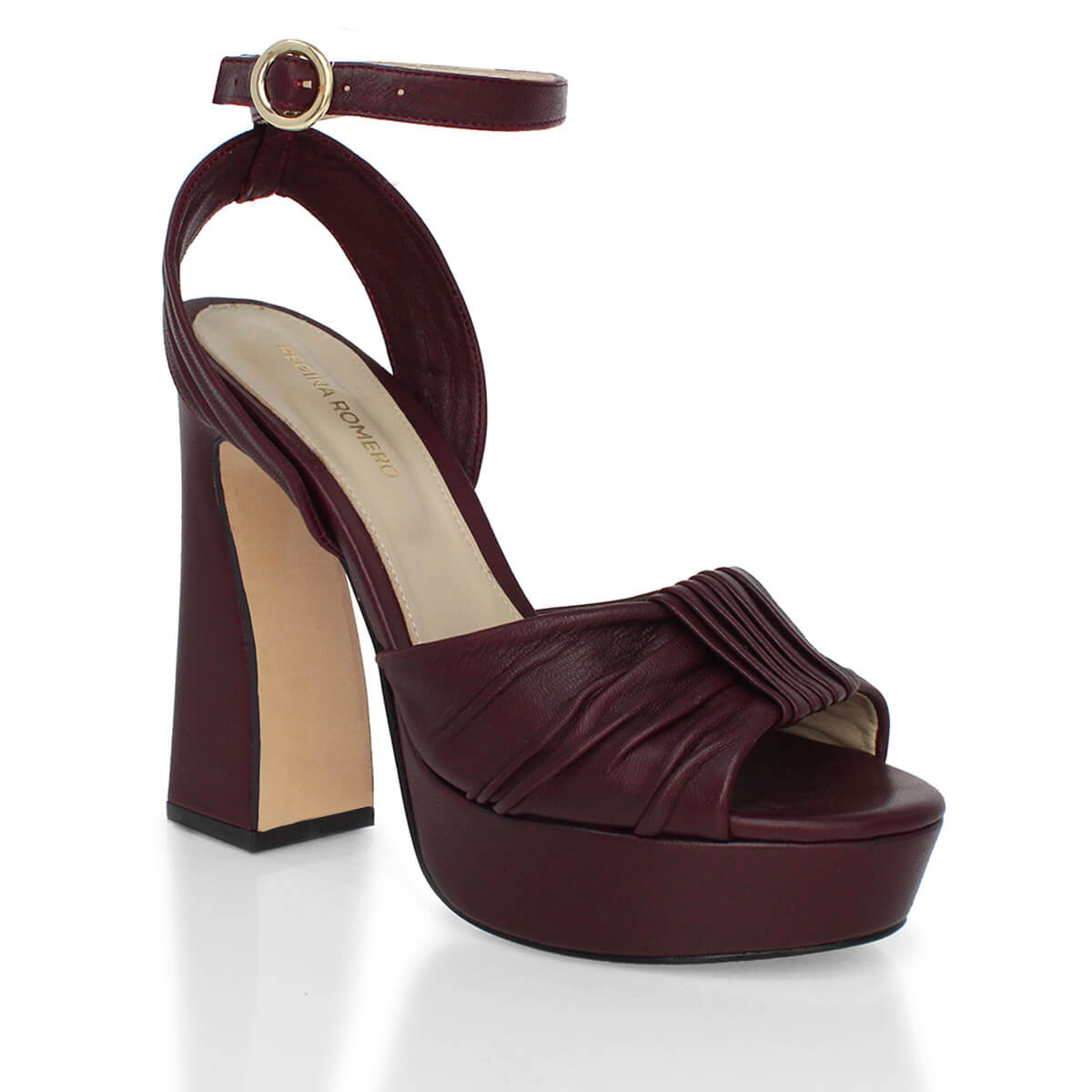 BERNADETTE 125 - Vino Regina Romero Zapato Sandalia Plataforma Tacon Alto Para Dama en Piel