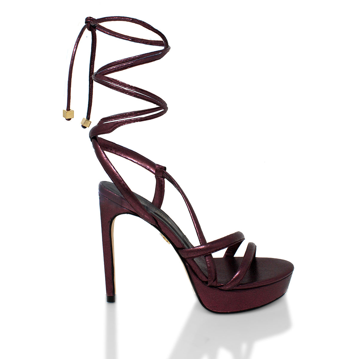 ELLE 125 - Marino Regina Romero High Heel Platform Sandal Shoe for Lady in Leather