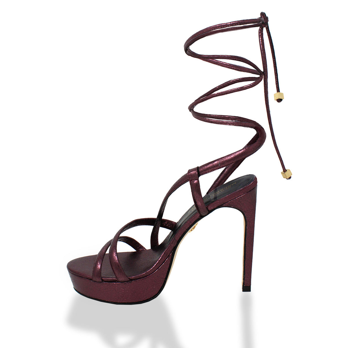 ELLE 125 - Marino Regina Romero High Heel Platform Sandal Shoe for Lady in Leather