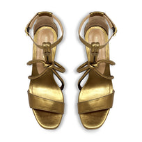 CALIPSO 95 - Oro Viejo Regina Romero Zapato Sandalia Plataforma Tacon Alto Para Dama en Piel