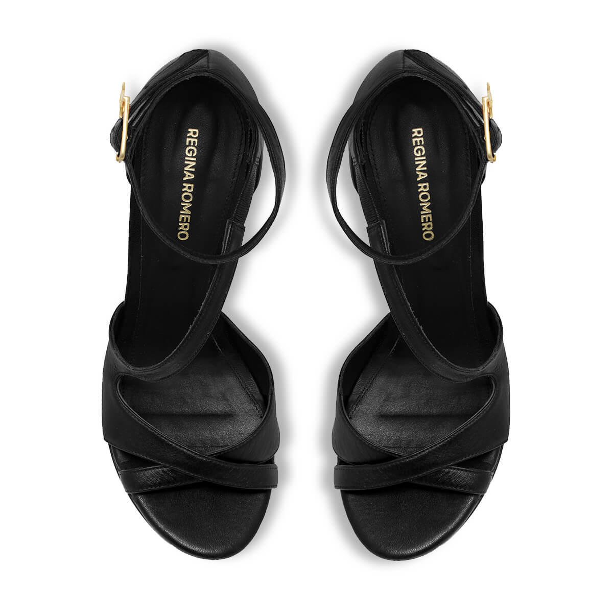 FILIPA 125 - Negro Regina Romero Zapato Sandalia Plataforma Tacon Alto Para Dama en Piel