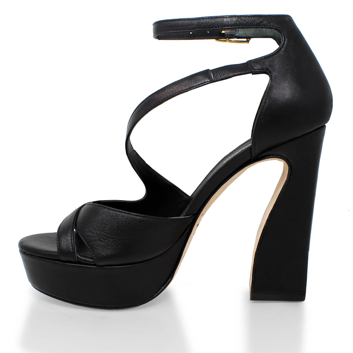 FILIPA 125 - Negro Regina Romero Zapato Sandalia Plataforma Tacon Alto Para Dama en Piel