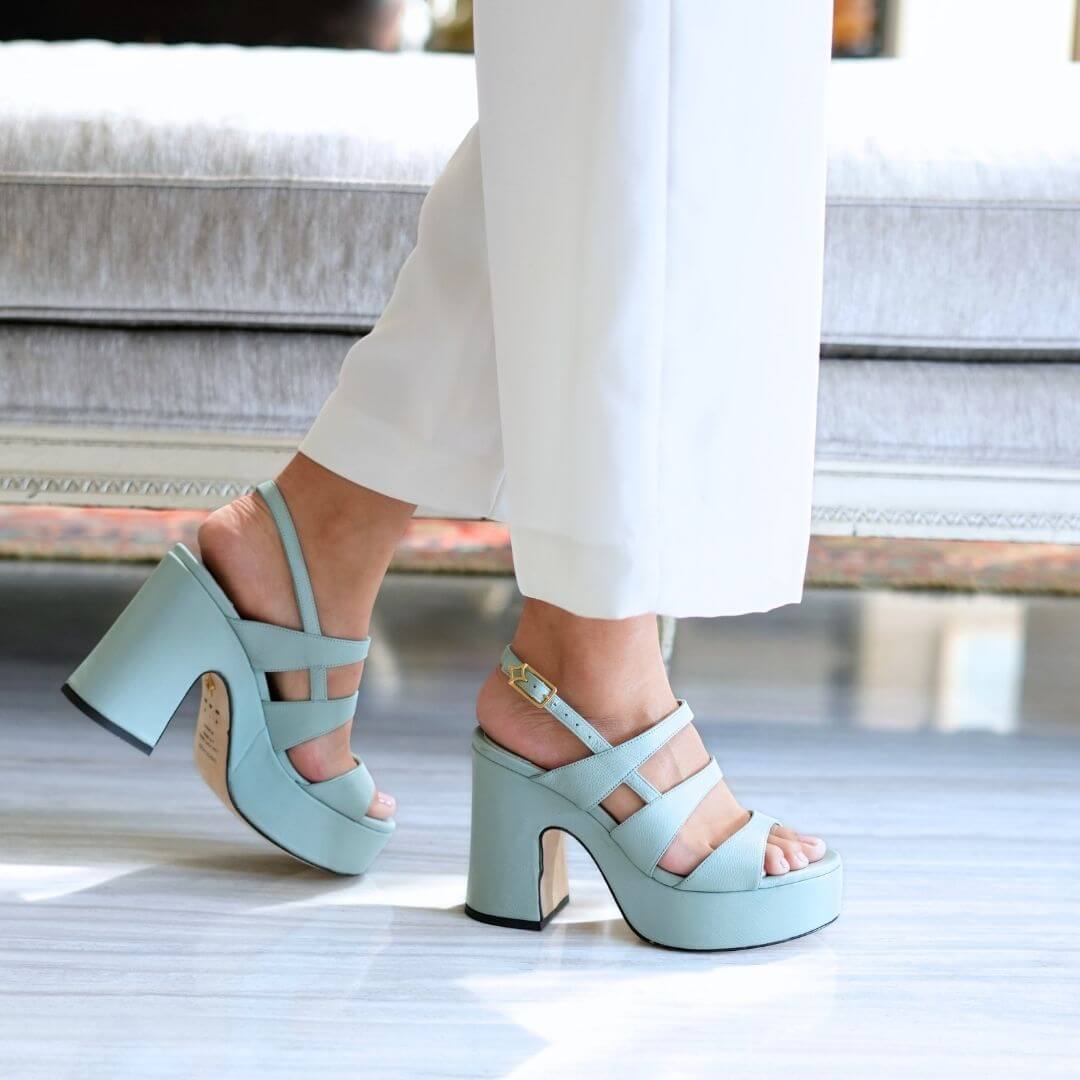 MARITE 105 - Aqua Regina Romero Zapato Sandalia Plataforma Tacon Alto Para Dama en Piel