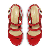 MARITE 105 - Rojo Regina Romero Zapato Sandalia Plataforma Tacon Alto Para Dama en Piel