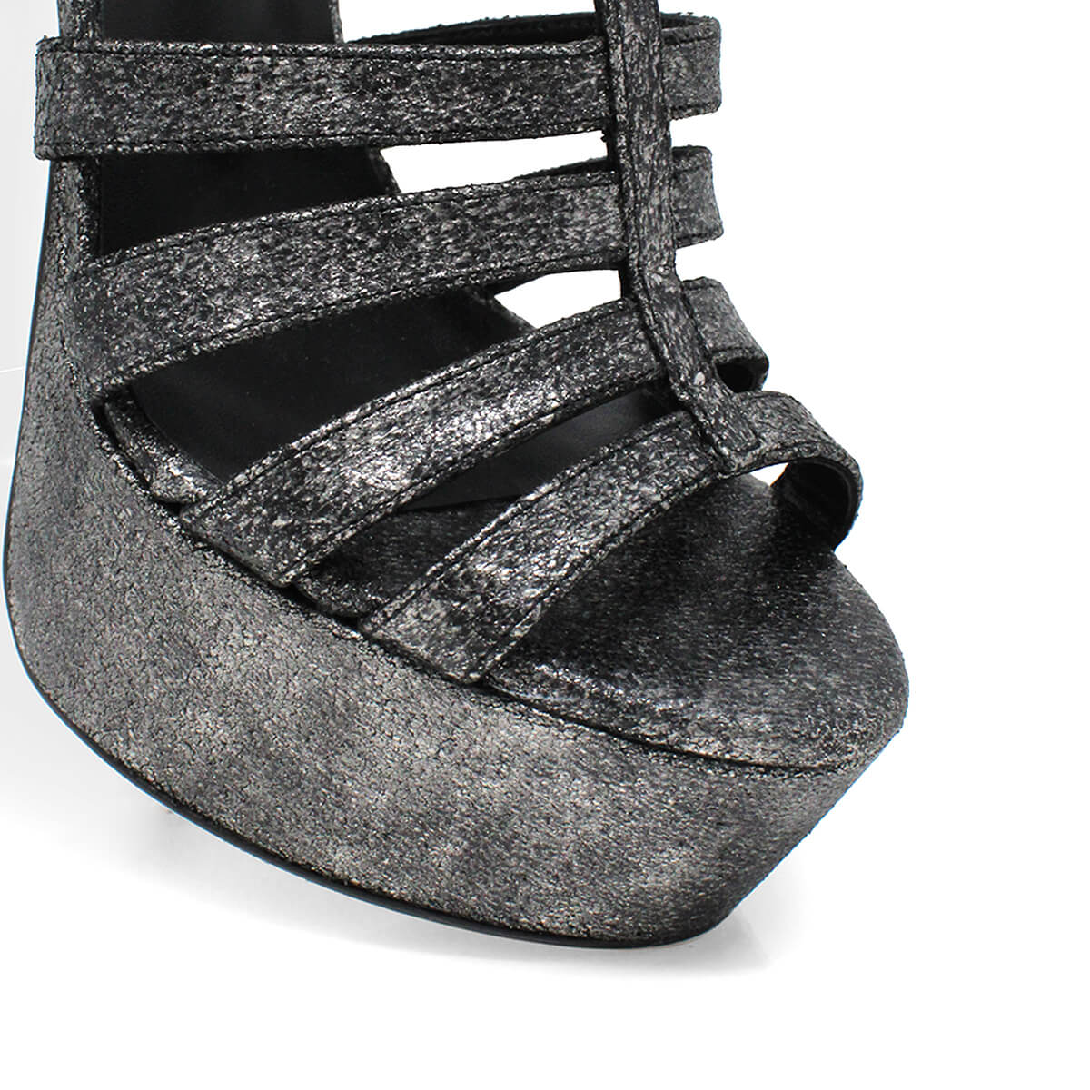 ROMI 135 - Plomo Regina Romero Zapato Sandalia Plataforma Tacon Alto Para Dama en Piel