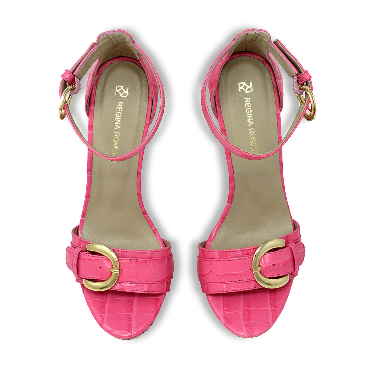 TROPEZ 135 - Rosa Regina Romero Zapato Sandalia Plataforma Tacon Alto Para Dama en Piel