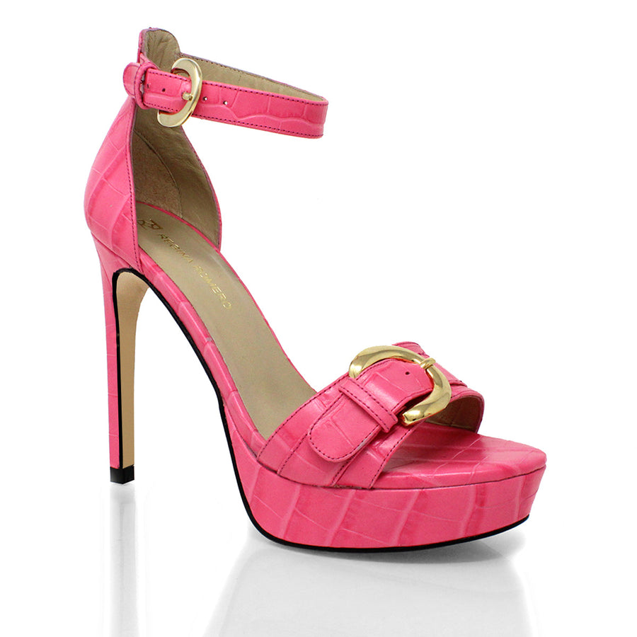 TROPEZ 135 - Rosa Regina Romero Zapato Sandalia Plataforma Tacon Alto Para Dama en Piel