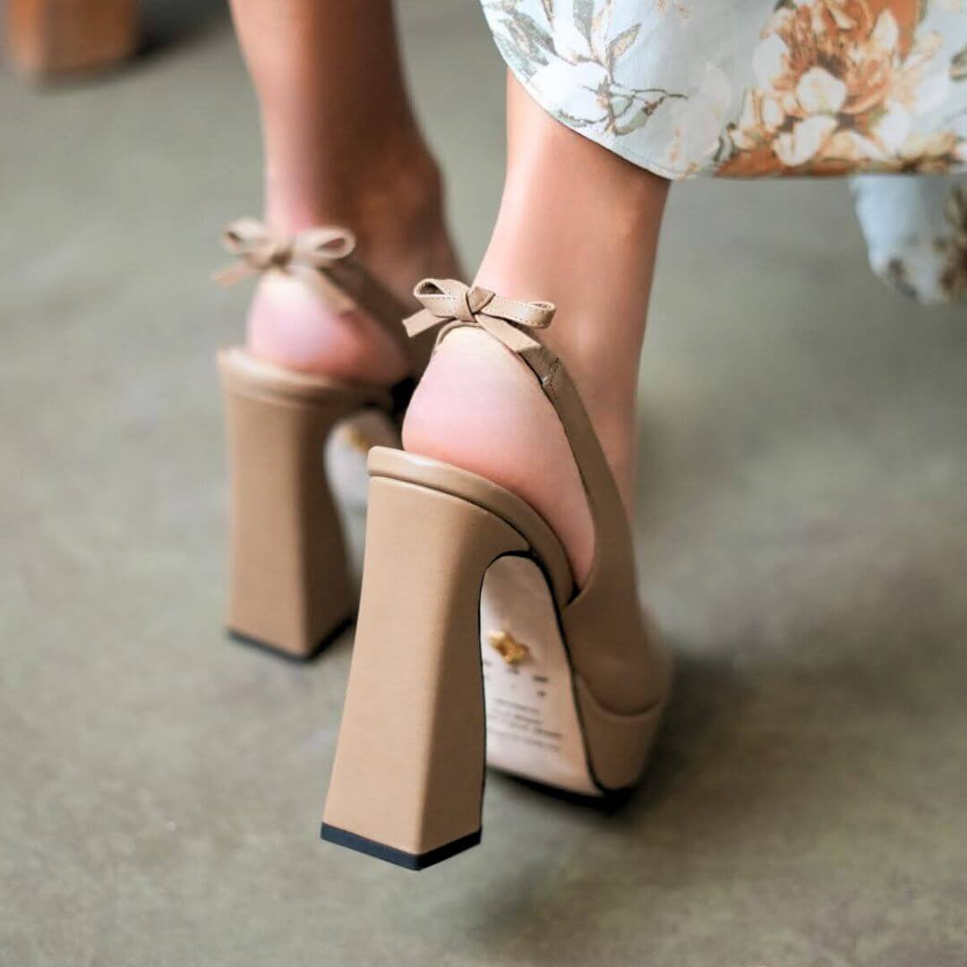 VICENZA 125 - Mocha Regina Romero Zapato Sandalia Plataforma Tacon Alto Para Dama en Piel