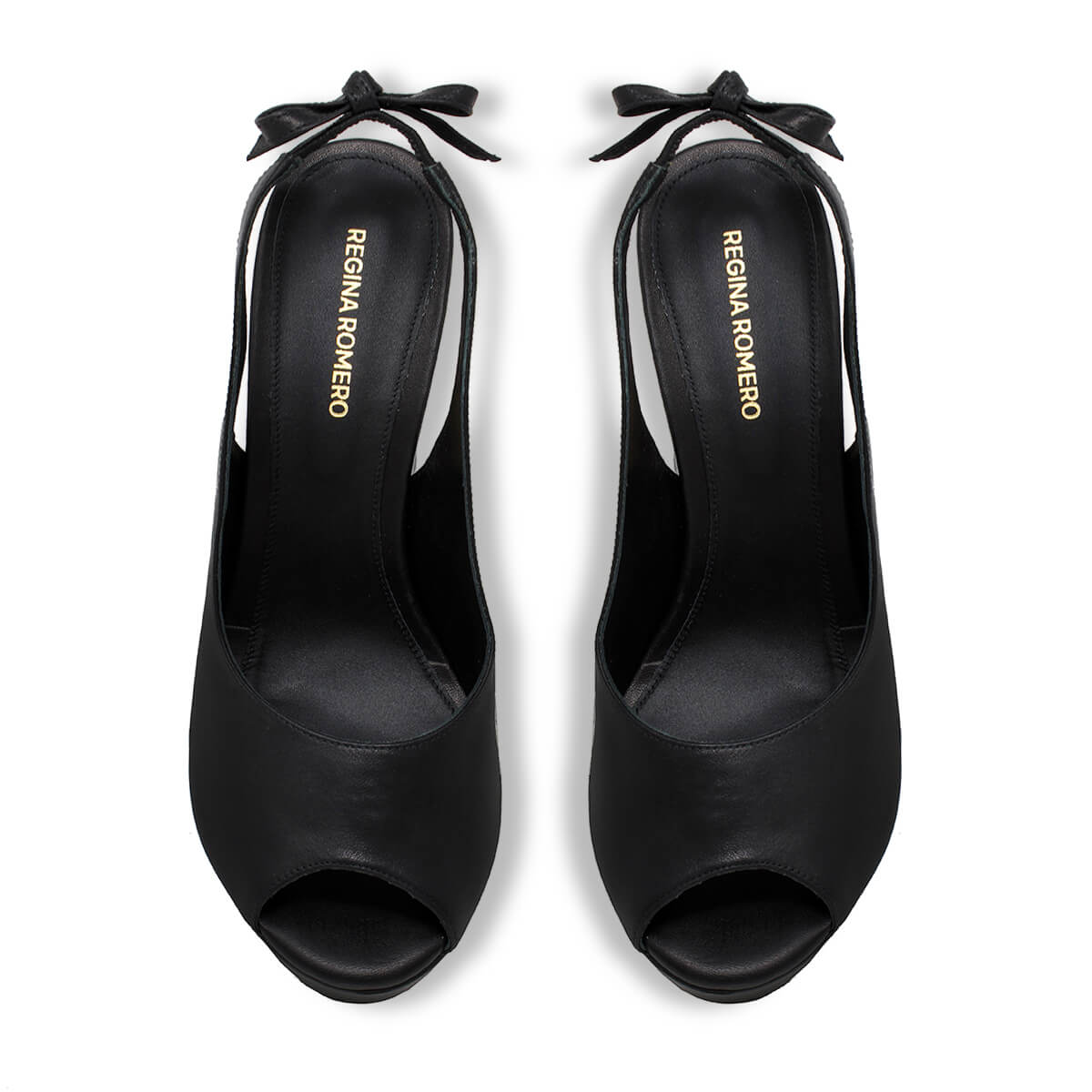 VICENZA 125 - Negro Regina Romero Zapato Sandalia Plataforma Tacon Alto Para Dama en Piel
