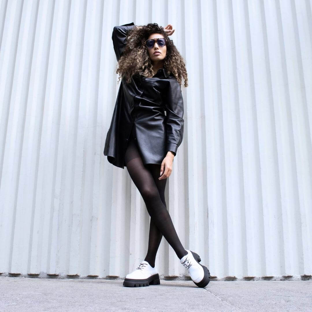 KRYSTA 65 - Black Patent Leather Regina Romero Urban Sport Bostonian Shoe for Lady in Leather