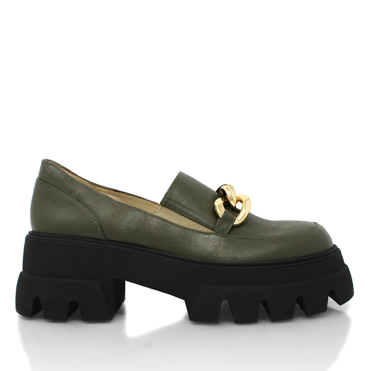 RAQUEL 65 - Verde Olivo Regina Romero Zapato Tenis Urbano Sport Para Dama en Piel