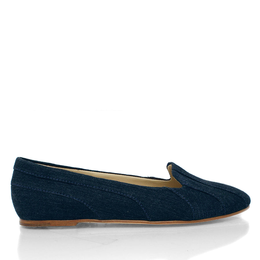 GILDA - Denim Regina Romero Zapato Flat Balerina de Piso Para Dama en Piel