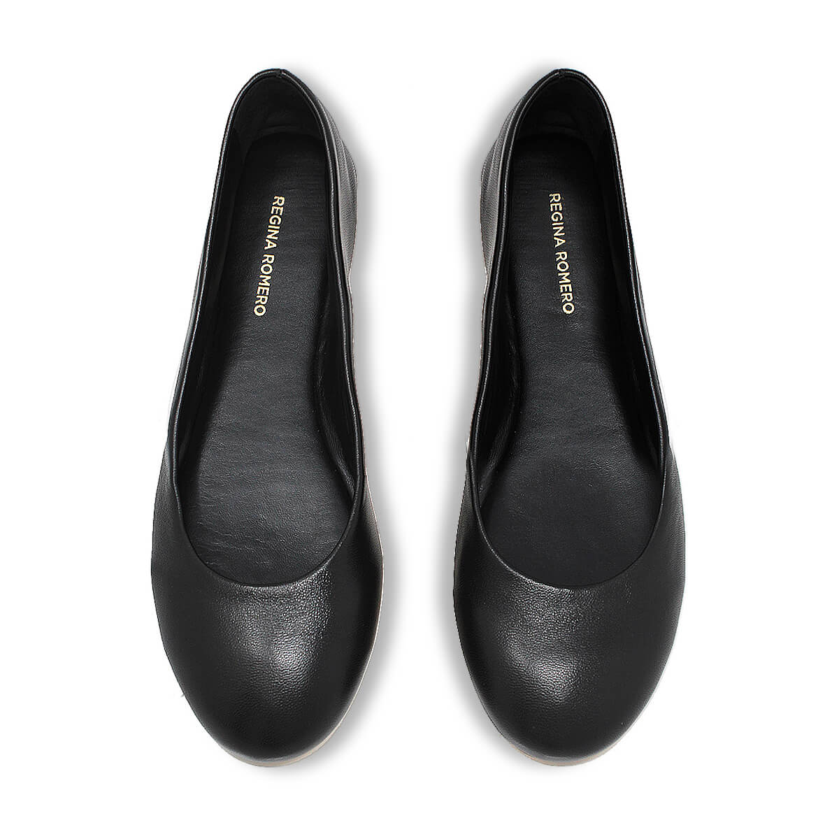 IZAR - Negro Regina Romero Zapato Flat Balerina de Piso Para Dama en Piel