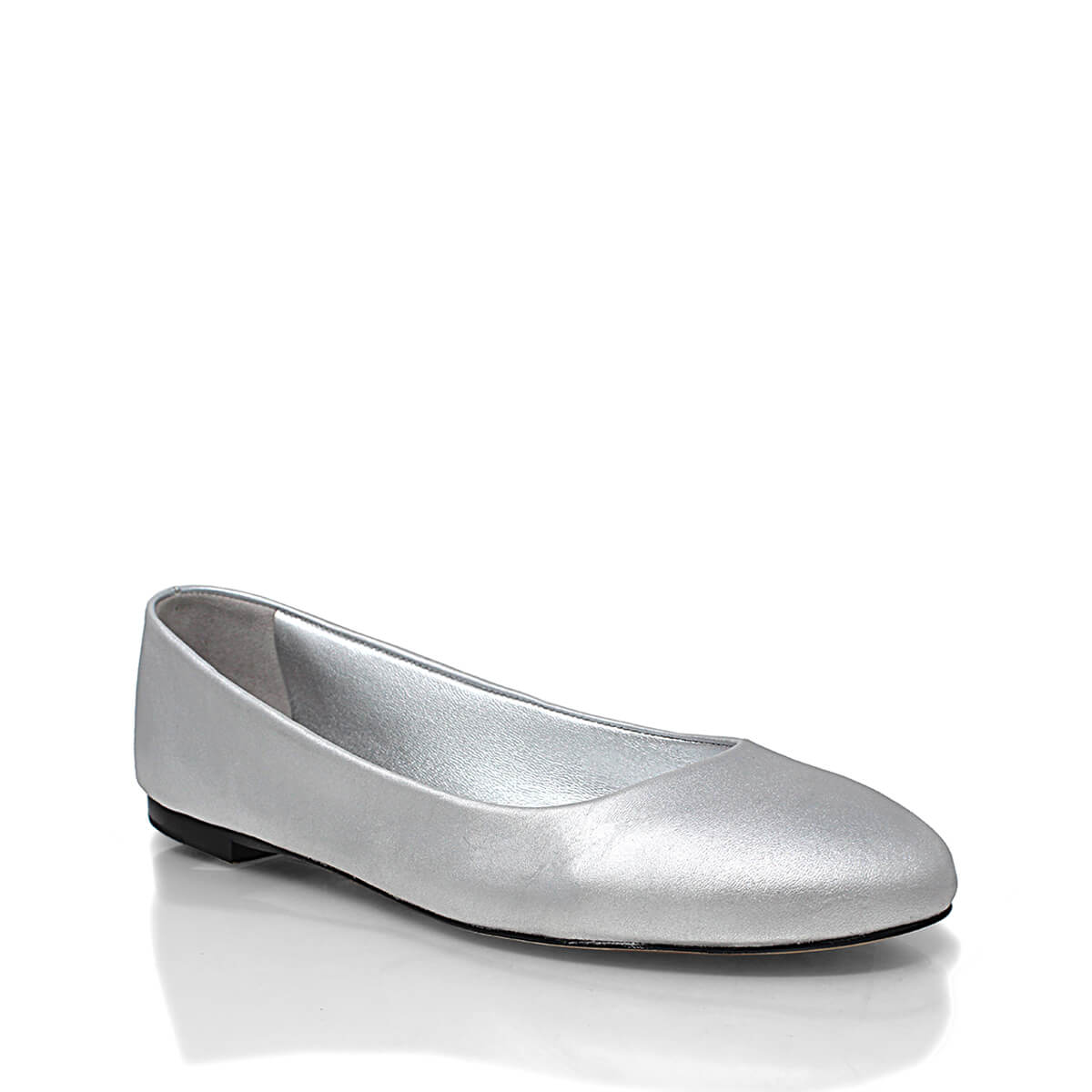 IZAR - Plata Regina Romero Zapato Flat Balerina de Piso Para Dama en Piel