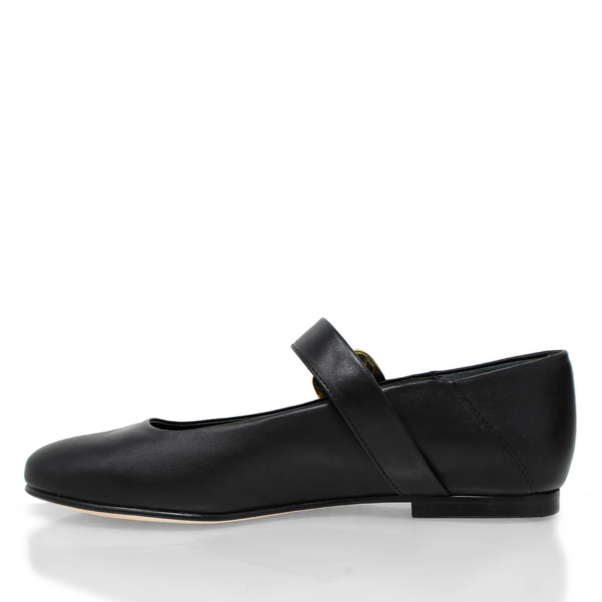 LOLA - Negro Regina Romero Zapato Flat Balerina de Piso Para Dama en Piel