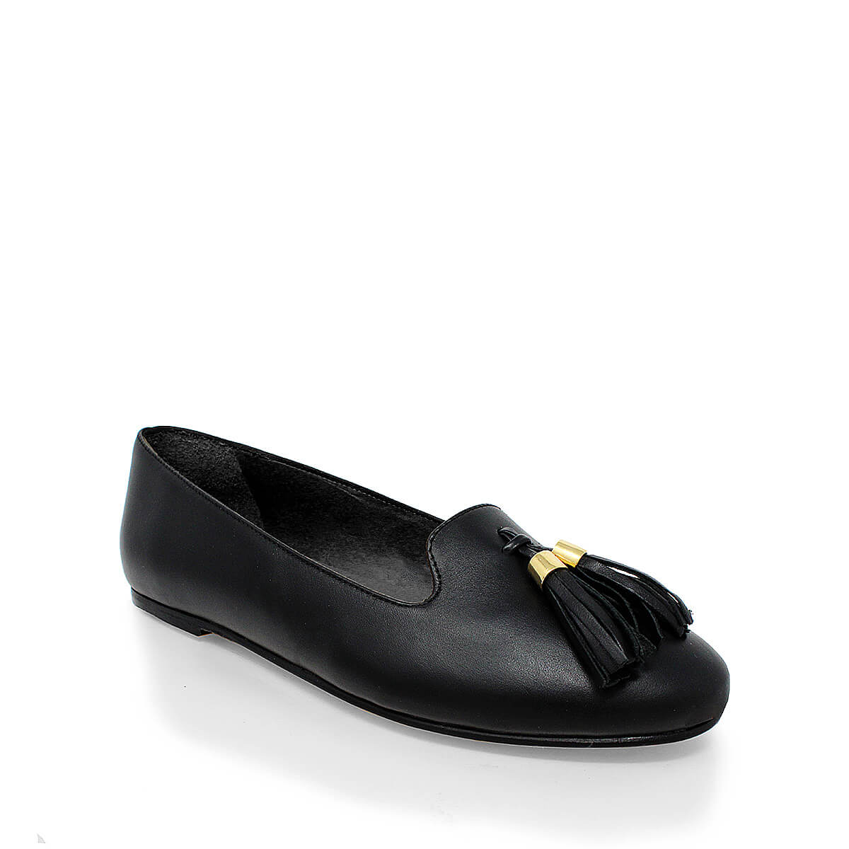 POLINA - Negro Regina Romero Zapato Flat Balerina de Piso Para Dama en Piel