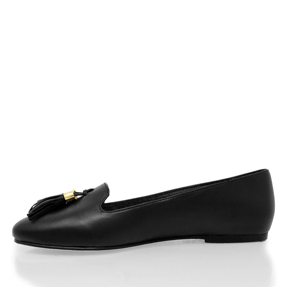 POLINA - Negro Regina Romero Zapato Flat Balerina de Piso Para Dama en Piel
