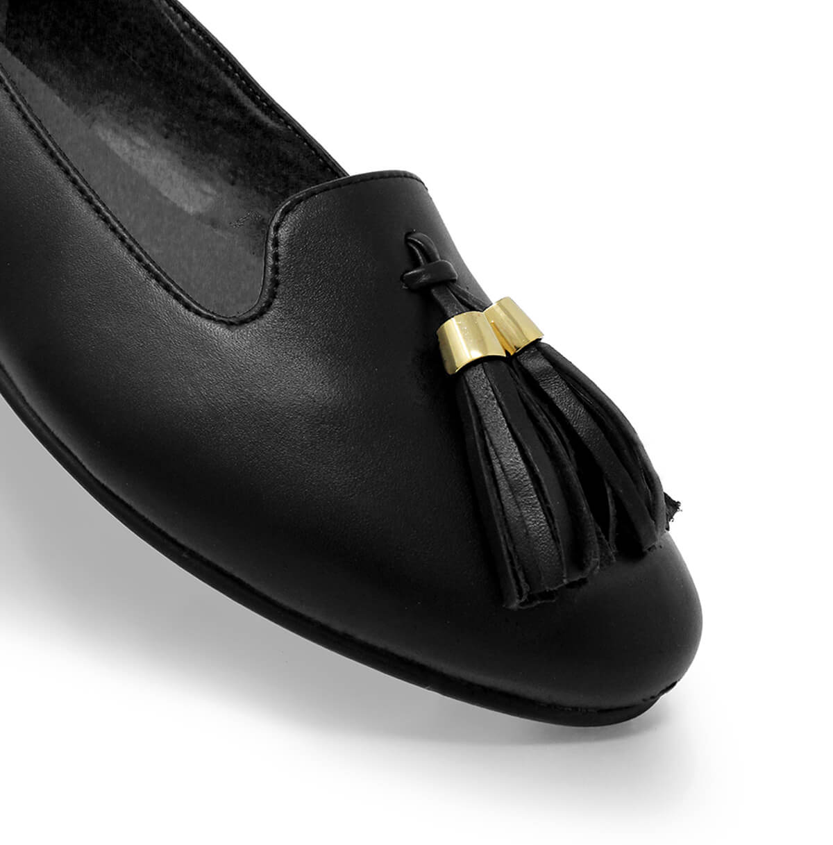 POLINA - Negro Regina Romero Zapato Flat Balerina de Piso Para Dama en Piel