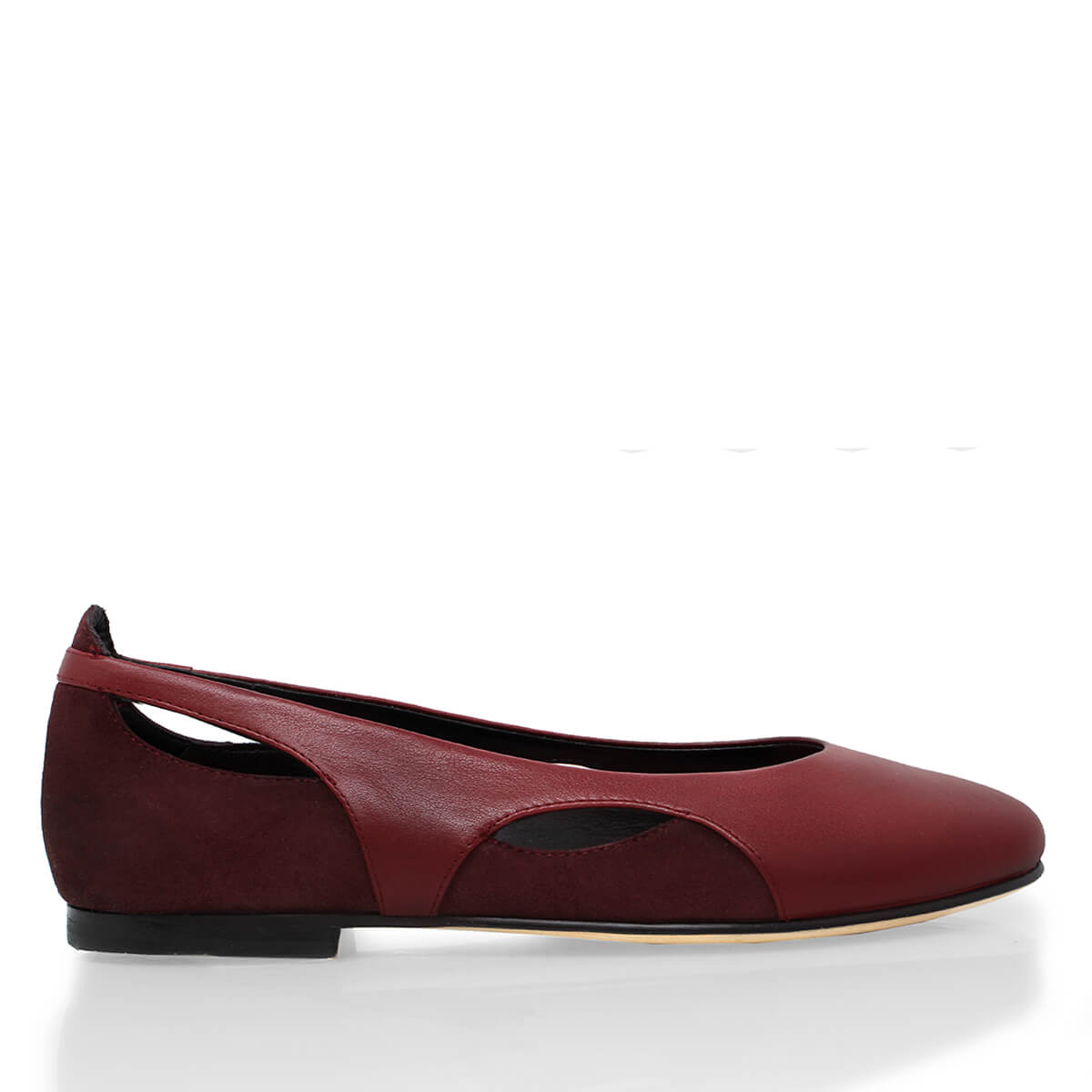 ARACELI - Vino Regina Romero Zapato Flat Balerina de Piso Para Dama en Piel